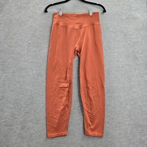 PINK Women Activewear Pants M Orange Yoga Legging 22" Inseam